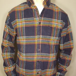 Men's multi-color plaid button up